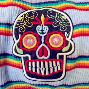 Skull Rainbow Tee with Rhinestone Detail For Pup or Person SPF 30